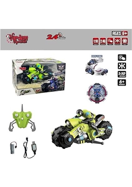 Kumandalı Full Fonksiyon 2.4g Şarjlı 1:10 Drift Motosiklet modelleri