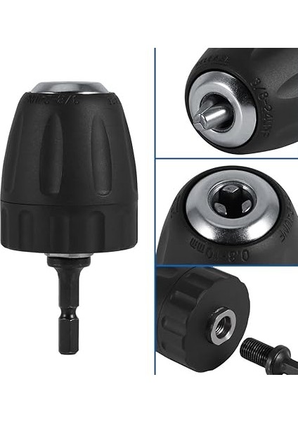 Anahtarsız Matkap Ucu Mandren Klipsi W / 1/4 Altıgen Şaft Çubuk Adaptörü 3/8-24UNF 0,8-10MM indirimleri