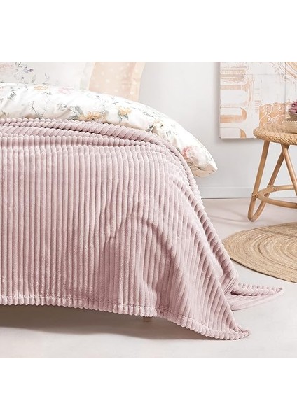 Bedding Holly Wellsoft Battaniye Çift Kişilik - Pudra fiyatları
