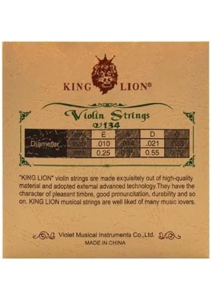 Lion V134 Takım Keman Teli 0,25-0,72 Nikel Alaşımlı Çelik Çekirdekli fiyatları