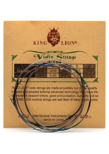 Lion V134 Takım Keman Teli 0,25-0,72 Nikel Alaşımlı Çelik Çekirdekli modelleri