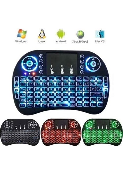 2,4 Ghz Mini Mobil Kablosuz Klavye Dokunmatik Yüzeyli Mouse ile Şarj Edilebilir Li-Ion Batarya Samsung UA55D7000LM 140 cm Smart Tv Için fiyatları