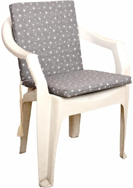 Bahçe Balkon Salon Yıldız Desenli Sandalye Minderi 1 Adet (Gri) fiyatları
