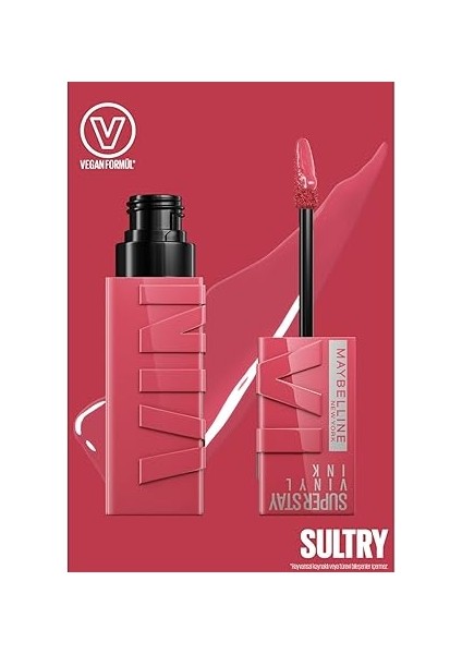 New York Super Stay Vinyl Ink Uzun Süre Kalıcı Likit Parlak Ruj 160 Sultry modelleri