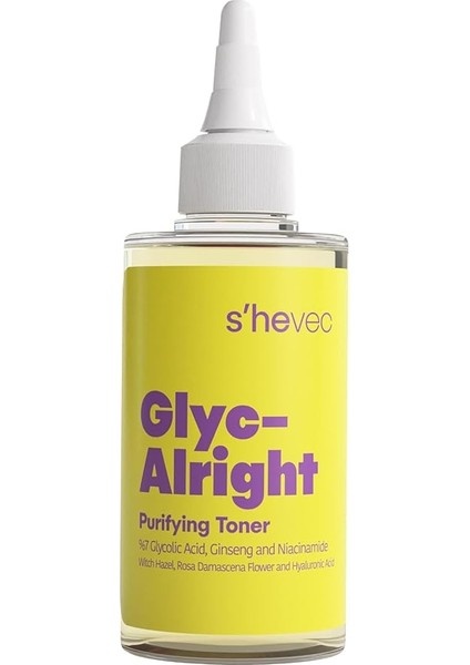 Vec Glyc Alrıght Gözenek Sıkılaştırıcı Aydınlatıcı Etkili Glikolik Asit, Ginseng &amp; Niacinamide Tonik