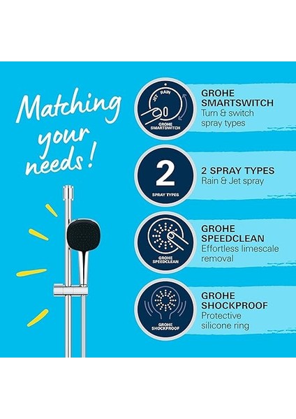 Vitalio Comfort 110 Sürgülü Duş Seti, 110MM Kare 2 Akışlı El Duşu, 600MM Sürgülü Ray, 1750MM Duş Hortumu, Duş Başlığı Seti, Krom, 26928001 fırsatları