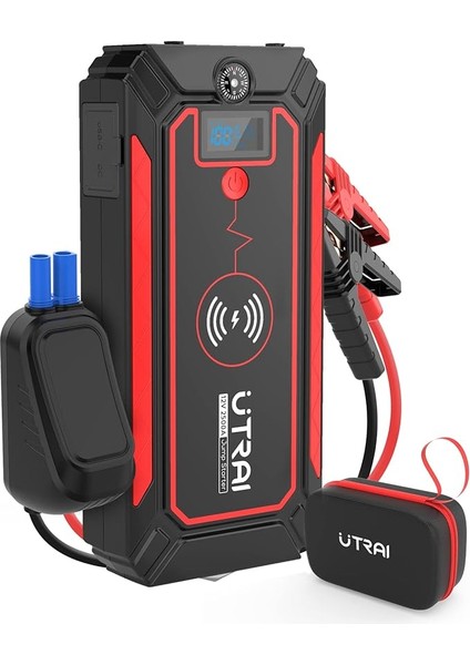 Jstar 4 24000 Mah 2500A Jump Starter Taşınabilir Akü Takviye Cihazı (Kablosuz Şarj + Pusula + Çanta + LED Lamba + Powerbank)