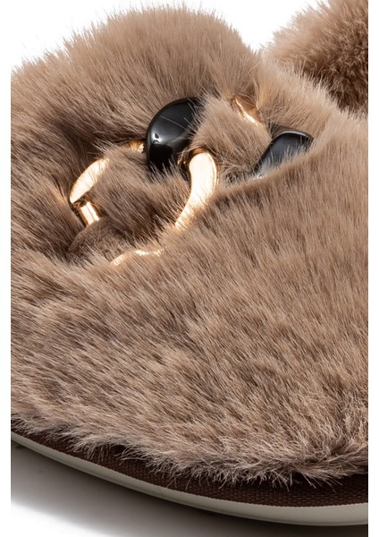 Perla Peluş Kadın Ev Terliği Bej 37/41 GG0151 modelleri