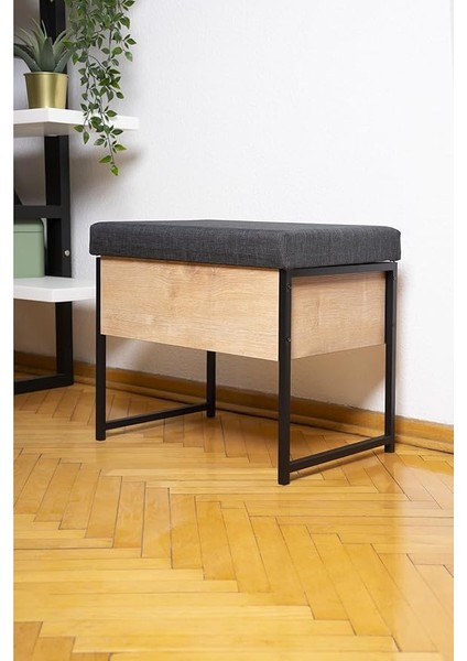 MDSPUF002 Metal Ahşap Sandıklı Puf Bank Oturaklı Ayakkabılık Ayakkabı Boya Fırça Kutusu Dolabı modelleri