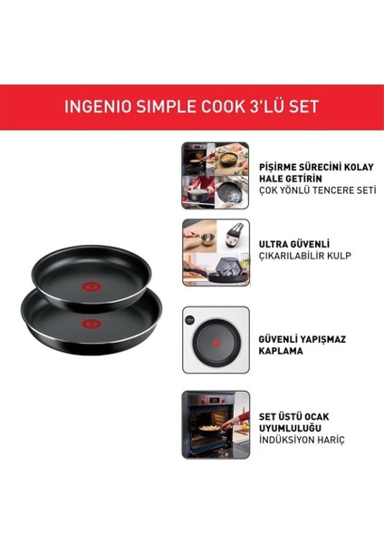 Titanyum 1x Ingenio Simplecook 3 Parça Tava Seti - 2100134663 fırsatları