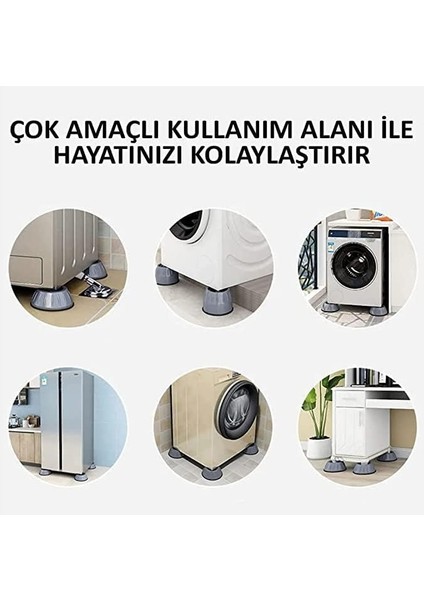Makinesi Titreşim Önleyici Kauçuk Ayak Pedleri Çamaşır Makinesi Stoper 4'lü Set Gürültü Engelleyici ve Kaymaz fırsatları