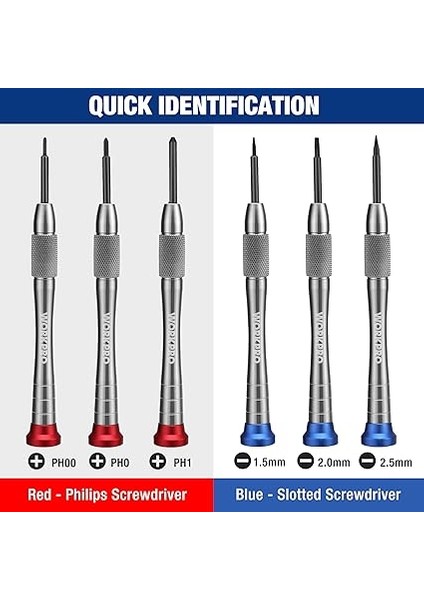 6 Parçalı Mini Hassas Tornavida Seti, Manyetik Uç ve Dayanıklı Alüminyum Alaşımlı Gövde – Askılı Saklama Kutusu Dahil, Gözlük ve Saat Tamiri Için Mükemmel, Kendin Yap Tutkunları Için Ideal modelleri