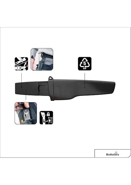 El Işi Bıçağı Hvk Gh I Çok Amaçlı Bıçak, Kaymaz Santoprene® Saplı ve Birinci Sınıf Karbon Çelikten Bıçak I Iş Pantolonu Için Kılıf ve Tutucu Dahil I 380210 indirimleri