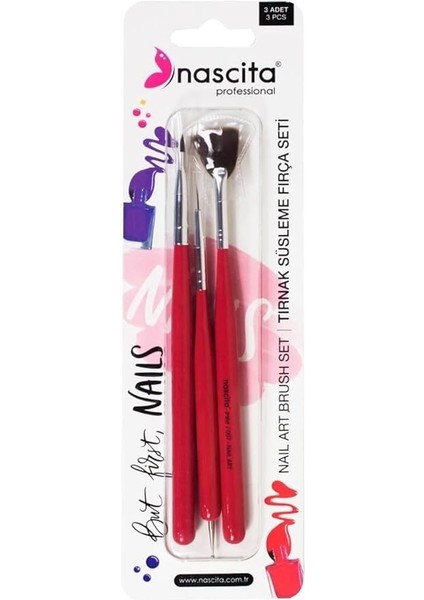 Nail Art Tırnak Süsleme Fırça Seti 3'lü - 06