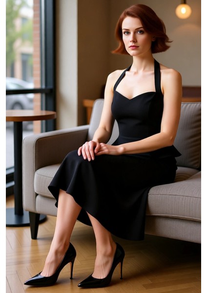 Kadın Şık Kalp Yaka Askılı Maxi Balık Elbise Gece Davetleri Mezuniyet Törenleri Için Ideal Model