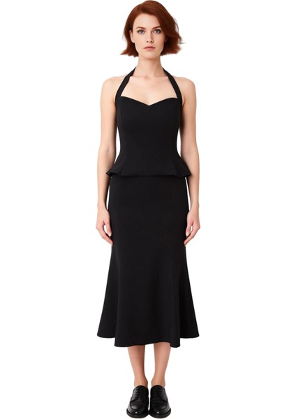 Kadın Şık Kalp Yaka Askılı Maxi Balık Elbise Gece Davetleri Mezuniyet Törenleri Için Ideal Model fiyatları