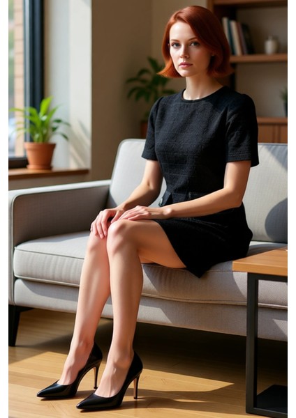 Kadın A Kesim Dokuma Mini Elbise Bisiklet Yaka Kısa Kollu Şık ve Konforlu Ilkbahar Sonbahar Tasarımı fiyatları