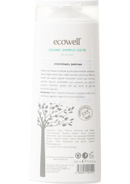 Organik Yağlı Saçlar Için Vegan Saç Şampuanı (1 x 300 Ml) fiyatları