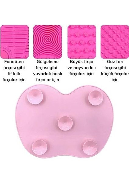 Silikon Makyaj Fırça Temizleme Pedi Pratik ve Kolay Kullanımlı Fırça Temizleyici Mat Aparat (15 Cm) modelleri