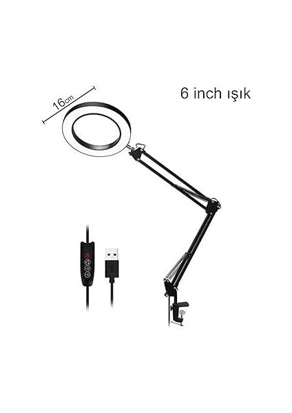 Kıskaçlı Yuvarlak Işık 6.3 Inç (16CM) Stüdyo Halka Işık ve Tripod Fotoğraf Makinesi Kamera Youtuber Twich Yayıncı Işığı - NB35 fiyatları