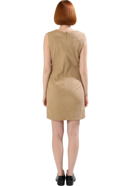 Kadın Bodycon Mini Kolsuz Dokuma Elbise Düz Bisiklet Yaka Vücudu Saran Şık Tasarım Günlük Kullanım fırsatları