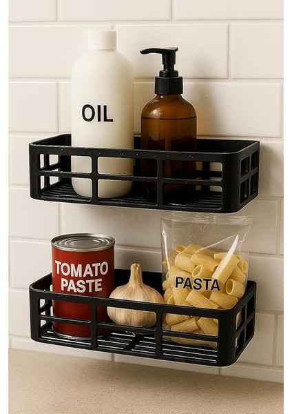 Duş Rafı – Paslanmaz Banyo Şampuanlık Organizer | Delmeden Montaj | Geniş Kapasiteli Duş Organizeri | Siyah Metal Raf – Banyo Mutfak Uyumlu fırsatları