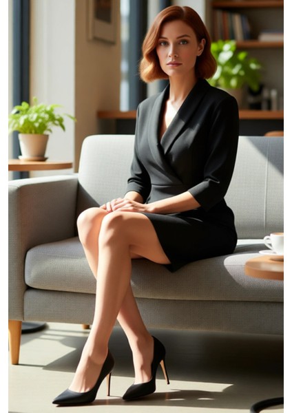 Kadın Siyah Bodycon Ceket Yaka Mini Elbise Dokuma Kumaş Kemer Detaylı Zarif Tasarım Stili Kaliteli fiyatları