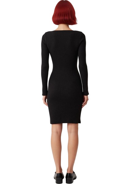 Kadın Uzun Kollu V Yaka Bodycon Triko Mini Elbise Günlük Şık Akrilik Kışlık Rahat Tasarım Kaliteli fırsatları