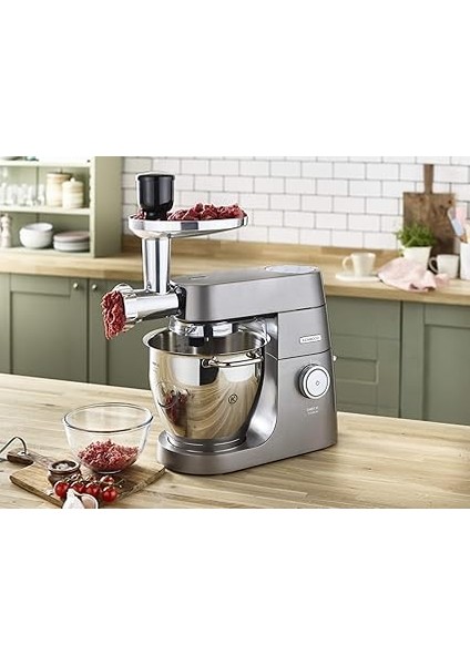 Kıyma, Sosis ve Içli Köfte Aparatı KAX950ME - Mutfak Şefi Aksesuarı, 4 Kanatlı Bıçak, Metal Salyangoz ve Tepsi, 2 Sosis Doldurucu ve Kebbe Başlığı (Tüm Chef Mutfak Makineleri Için Uygun) modelleri