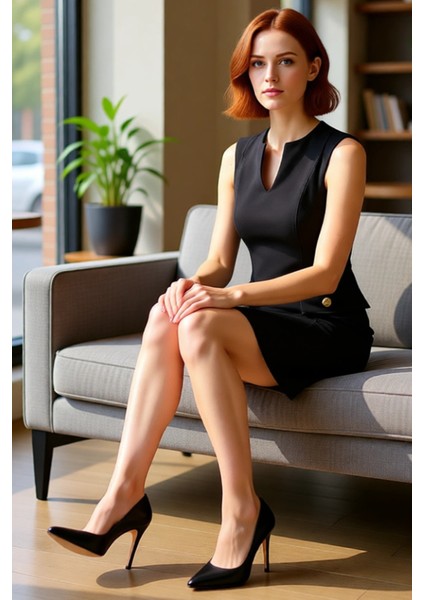 Kadın Siyah Dokuma Mini Elbise Aksesuar Detaylı Kolsuz Kaçık Yaka Şık Skater Kesim Kaliteli fiyatları