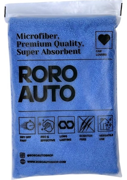 Auto Etna Mikrofiber Araç Yıkama Bezi &amp; Oto Kurulama Havlusu 50X70 Mavi