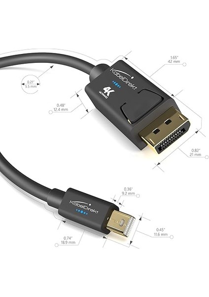 – Mini Displayport/mini-Dp (Thunderbolt)/displayport Kablosu – 2m (4K/60Hz ile UHD Çözünürlük, Sürüm 1.2, Bilgisayar ve Mac Için, Kilitlemeli Dp Fişi, Siyah) modelleri