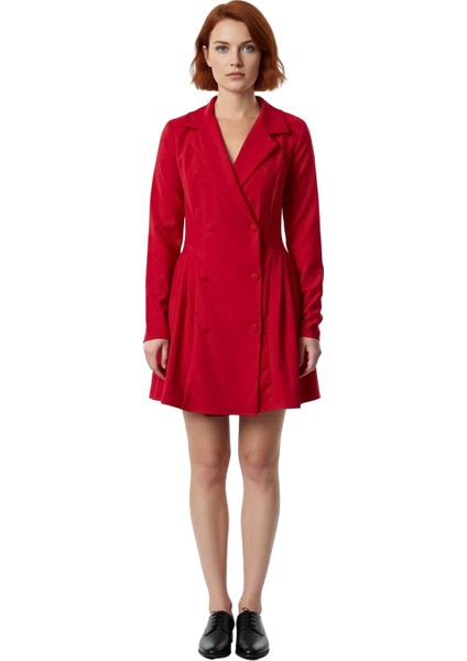 Kadın Dokuma Ceket Elbise Uzun Kollu Piliseli Mini Boy Ofis ve Günlük Şıklık Için Ideal Tasarım modelleri