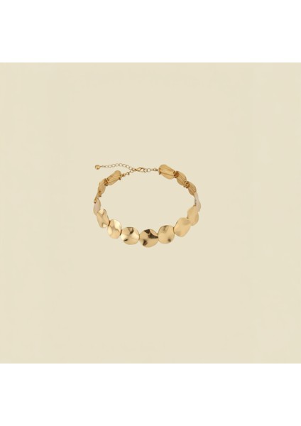 Lüks Gold Kaplama Çelik Choker Kolye Dövme Efektli Geniş Plaka Yaka Kolye Trend Statement Takı modelleri