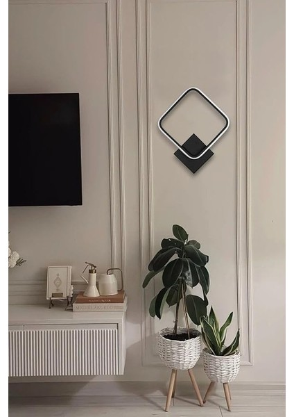 Kira Aplik Siyah Renk Gün Işığı Ledli Banyo - Mutfak - Salon LED Duvar Aplik Siyah