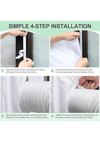 Klima ve Atık Hava Kurutucu Için 400 cm Pencere Contası, Delme Gerektirmeyen Pencere Geçişi, Atık Hava Hortumu Için Conta, Eğilebilir Pencereler, Sürgülü Pencereler ve Çatı Pencereleri Için indirimleri