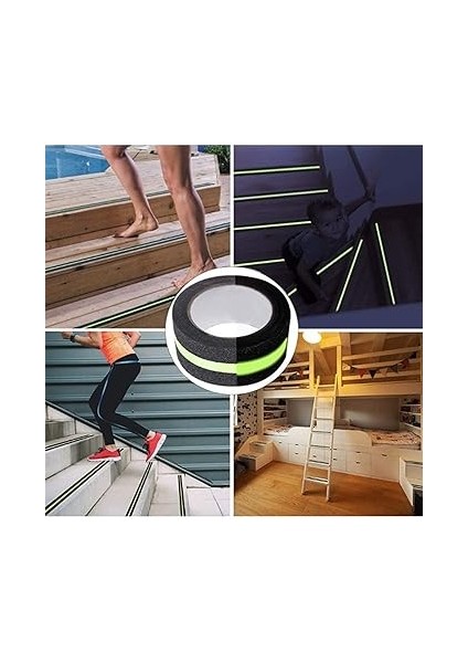 Evi Fosforlu Kaydırmaz Bant 5CMX10M Yeşil Fosforlu Merdiven Bandı 50MM Fotolümenli Zemin Kaymaz (10 Metre) modelleri