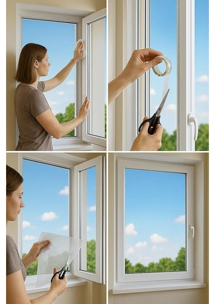 Tek Kanat Pratik Sineklik, 0.75 m x 1.25 m Tül, Kapı &amp; Pencere Uyumlu, 4 M Yapıştırma Bantlı (2 Adet) modelleri