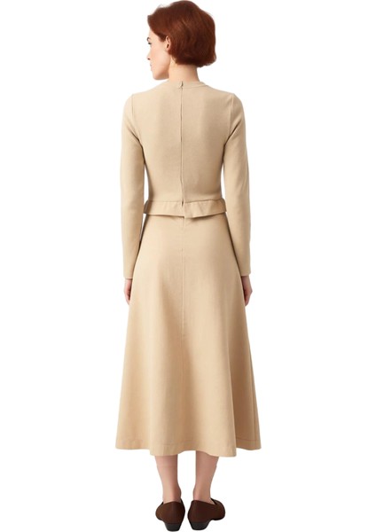 Kadınlara Özel Şık Ribana Örme Tesettür Elbise Bisiklet Yaka Uzun Kollu Maxi Boy Düz Tasarım fırsatları