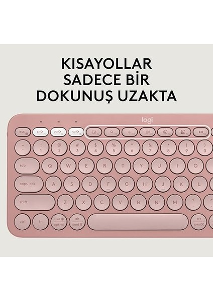 Pebble 2 Kablosuz Klavye ve Mouse Seti, Sessiz ve Taşınabilir, Özelleştirilebilir, Logi Bolt, Bluetooth, Windows, Macos, Ipados ve Chrome Için Easy-Switch, Türkçe Q Klavye, Pembe indirimleri