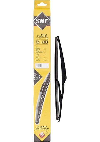 Swf Das Original Rear Arka Silecek Citroen C4 Grand Picasso (2013-2015), Nissan Qashqai (2010-2013), Toyota Yaris (2005-2011) (300 Mm) 116516