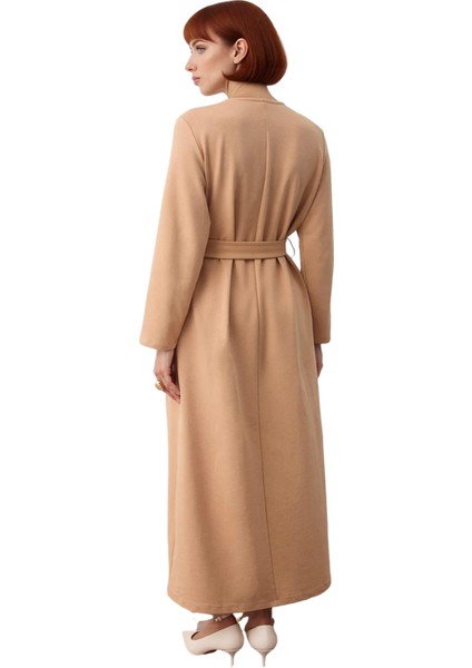 Kadın A Line Kesim Maxi Uzun Kol Bisiklet Yaka Örme Elbise Günlük Şıklık ve Konfor Sunar Kaliteli fırsatları