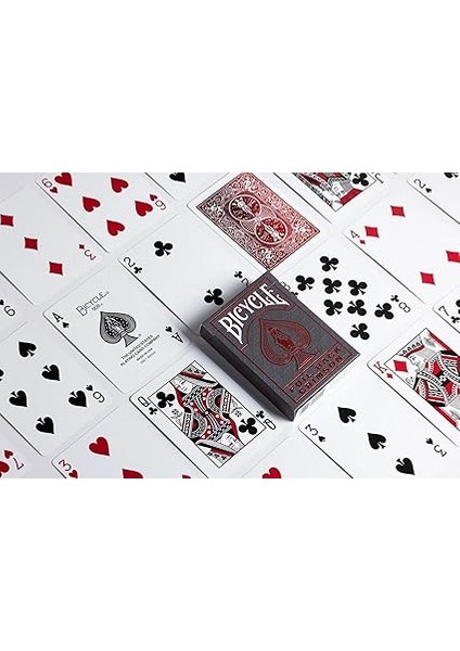 Metalluxe Foil Back Crimson (Red) Kırmızı Kart Premium Iskambil Oyun Kağıdı Kartları Destesi modelleri