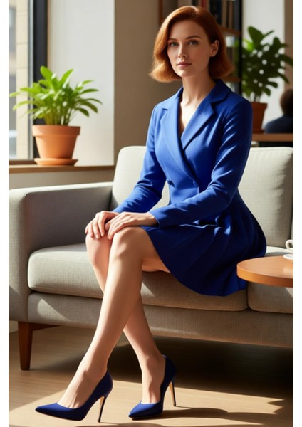 Kadın Dokuma Ceket Elbise Uzun Kollu Piliseli Mini Boy Ofis ve Günlük Şıklık Için Ideal Tasarım fiyatları