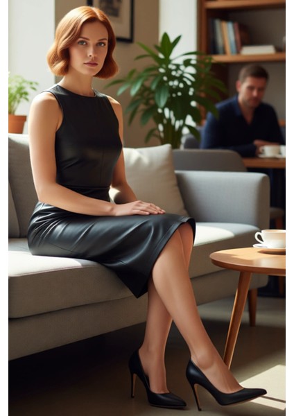 Kadın Bodycon Kesim Suni Deri Kruvaze Midi Elbise Bisiklet Yaka Kolsuz Tasarım Şık Gece Kombinleri fiyatları