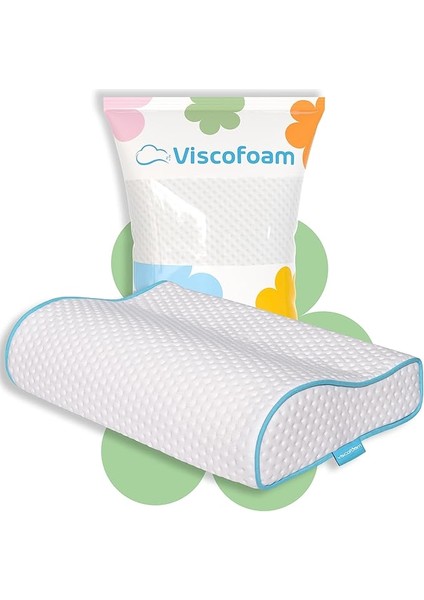Küçük Boyun Destekli Ortopedik Yastık Visco Yastık 46X30X10-8CM