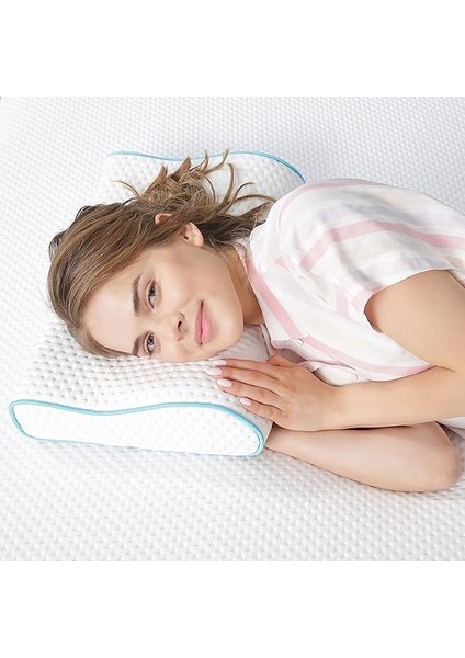 Küçük Boyun Destekli Ortopedik Yastık Visco Yastık 46X30X10-8CM indirimleri