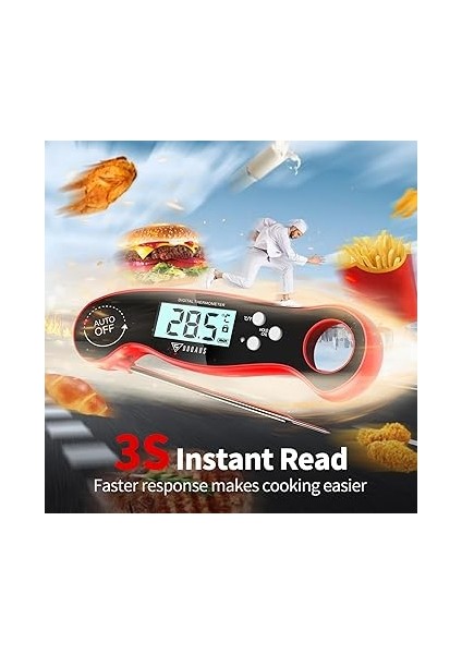 Et Termometreleri, Anında Okunabilen Suya Dayanıklı Gıda Termometresi, Arkadan Aydınlatmalı Dijital Pişirme Termometresi, Fodable Uzun Prob, Otomatik Açma/kapama, Mutfak Için Barbekü Termometresi, Süt, Şekerleme, Su, Kızartma modelleri