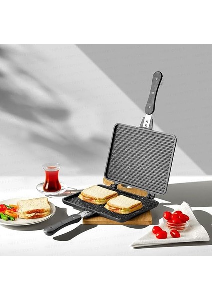 Nehir Alüminyum Döküm Lüks Maxi Büyük Boy Tost Tavası