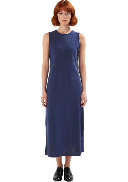 Kadın Kolsuz Shift Kalıp %100 Pamuk Maxi Boy Düz Elbise Günlük Rahat ve Şık Kombinler Için modelleri